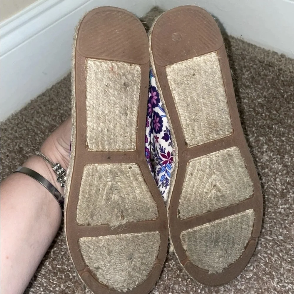 Talbots Izzy Cinched Floral Espadrille‎ Flats Size 9